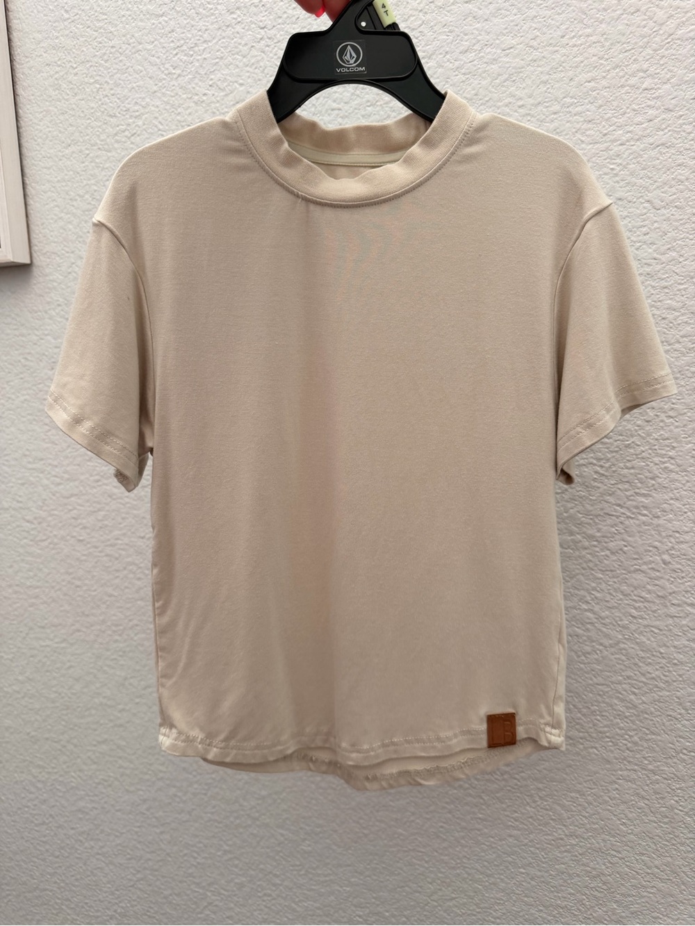 Little Bipsy Beige Short-Sleeve Crewneck Tee